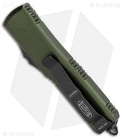 Microtech UTX-85 Spartan OTF Automatic Knife OD Green (3.125" Black) 230-1OD -Knife Shop Microtech UTX 85 Spartan OTF Auto OD Green Black 230 1 OD BHQ 89706 jr side