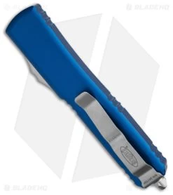 Microtech Ultratech Bayonet OTF Automatic Knife Blue CC (3.4" SW) 120-10BL -Knife Shop Microtech Ultratech Bayonet OTF Automatic Knife Blue 3in SW BHQ 25464 td side