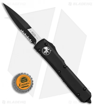Microtech Ultratech Bayonet OTF Auto Knife Tactical Black (3.4" Black Serr) 6 Microtech Ultratech Bayonet OTF Auto Knife Tactical Black (3.4" Black Serr) - Image 4
