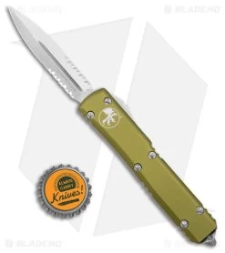 Microtech Ultratech D/E OTF Automatic Knife OD Green CC (3.4" SW Serr) 122-11OD 9 Microtech Ultratech D/E OTF Automatic Knife OD Green CC (3.4" SW Serr) 122-11OD -Knife Shop Microtech Ultratech DE OTF Auto OD Green CC SW Serr BHQ 26210 jr bottlecap