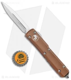 Microtech Ultratech D/E OTF Automatic Knife Tan CC (3.4" Satin) 122-4TA -Knife Shop Microtech Ultratech DE OTF Auto Tan CC Satin 122 4TA BHQ 51909 jr bottlecap