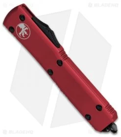 Microtech Ultratech D/E OTF Automatic Knife Red CC (3.4" Black Serr) -Knife Shop Microtech Ultratech OTF DE Red CC Black Serr 122 2CCRD BHQ 51772 jr spine