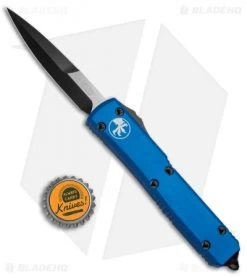 Microtech Ultratech Bayonet OTF Automatic Knife Blue CC (3.4" Black) -Knife Shop Microtech Ultratech OTF SE Contoured Blue Bayo Black 120 1BL BHQ 68236 jr bottlecap jr