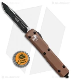 Microtech Ultratech S/E OTF Automatic Knife Tan CC (3.4" Black) 121-1TA -Knife Shop Microtech Ultratech SE OTF Auto Tan CC Black 121 1TA BHQ 50461 jr bottlecap 1