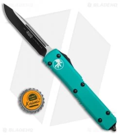 Microtech Ultratech S/E OTF Automatic Knife Turquoise CC (3.4" Black) -Knife Shop Microtech Ultratech SE turquoise CC black BHQ 52459 jr bottlecap