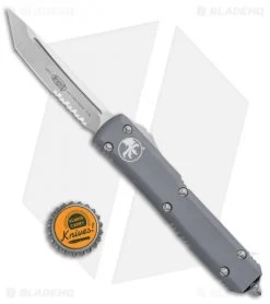 Microtech Ultratech Tanto OTF Automatic Knife Gray (3.4" SW Serr) 123-11GY -Knife Shop Microtech Ultratech Tanto OTF Auto Gray SW Serr 123 11GY BHQ 27324 jr bottlecap