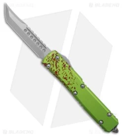 Microtech Ultratech Zombie Tech Hellhound+Warhound OTF Automatic Knife Set -Knife Shop Microtech Ultratech Zombie Tech HellhoundWarhound OTF Automatic Knife Set BHQ 181952 td k2 side