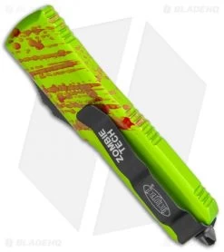 Microtech Zombie Tech UTX-85 T/E OTF Automatic Knife (3.125" Black) 233-1 Z -Knife Shop Microtech Zombie Tech UTX 85 TE OTF Auto Black 233 1Z BHQ 113051 jr side