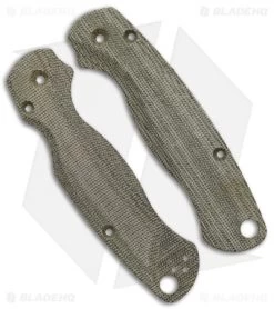 Flytanium Custom Green Canvas Micarta Lotus Scales For Spyderco Paramilitary 2
