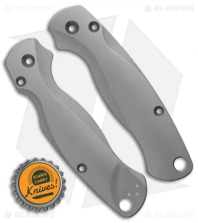 Flytanium Titanium Lotus Scales For Spyderco Paramilitary 2 - Bead Blasted 4 Flytanium Titanium Lotus Scales For Spyderco Paramilitary 2 - Bead Blasted - Image 2