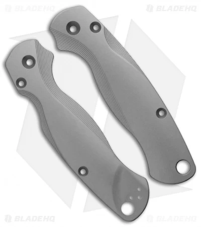 Flytanium Titanium Lotus Scales For Spyderco Paramilitary 2 - Bead Blasted 3 Flytanium Titanium Lotus Scales For Spyderco Paramilitary 2 - Bead Blasted