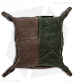 PNW Bushcraft EDC Travel Tray - Brown/OD Green Waxed Canvas -Knife Shop PNWBushcraft Brown OD Green Waxed Canvas EDC Travel Tray BHQ 176402 jr back