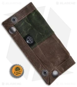 PNW Bushcraft EDC Travel Tray - Brown/OD Green Waxed Canvas -Knife Shop PNWBushcraft Brown OD Green Waxed Canvas EDC Travel Tray BHQ 176402 jr bottlecap