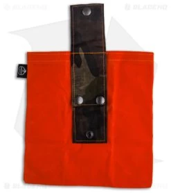 PNW Bushcraft Rugged Waxed Foraging Pouch Hip Bag - Camo/Orange Canvas -Knife Shop PNWBushcraft Camo Orange Waxed Canvas Hip Pouch BHQ 176412 jr back