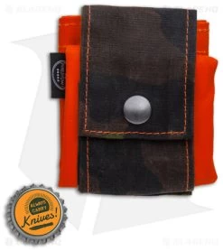 PNW Bushcraft Rugged Waxed Foraging Pouch Hip Bag - Camo/Orange Canvas -Knife Shop PNWBushcraft Camo Orange Waxed Canvas Hip Pouch BHQ 176412 jr bottlecap