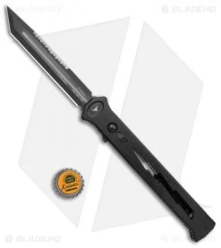Paragon Estiletto Tanto OTF Automatic Knife Lightning Bolt (5.5" Black Serr) -Knife Shop Paragon Estiletto Tanto OTF Auto Black Lightning Bolt Black Serr PARA EST T LB B CB BHQ 102072 jr bottlecap