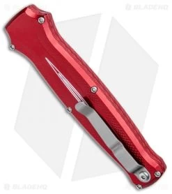 Piranha Rated-X D/A Dagger OTF Automatic Knife Red (3.5" Mirror) -Knife Shop Piranha Rated X DA Dagger Auto Red Mirror BHQ 80414 jr side