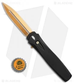 Pro-Tech Dark Angel OTF Automatic Knife Black Handle (3.7" Gold Ti ) -Knife Shop Protech Dark Angel black gold ti BHQ 74863 jr bottlecap