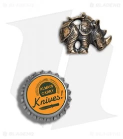 RUS Beads Shop Armored Rhinoceros Lanyard Bead - Bronze -Knife Shop RUS Beads Shop Armored Rhinoceros Lanyard Bead Bronze BHQ 77291 er bottlecap