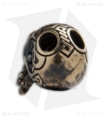 RUS Beads Shop Bearded Viking Skull W/ Moving Jaw Lanyard Bead - Bronze 4 RUS Beads Shop Bearded Viking Skull W/ Moving Jaw Lanyard Bead - Bronze - Image 2