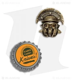 RUS Beads Shop Centurion Skull Lanyard Bead - Brass -Knife Shop RUS Beads Shop Centurion Skull Lanyard Bead Brass BHQ 77298 er bottlecap