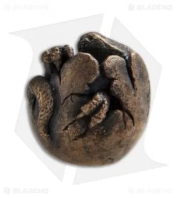 RUS Beads Shop Dinosaur Hatchling Lanyard Bead - Bronze -Knife Shop RUS Beads Shop Dinosaur Hatching Lanyard Bead Bronze BHQ 72175 jr back