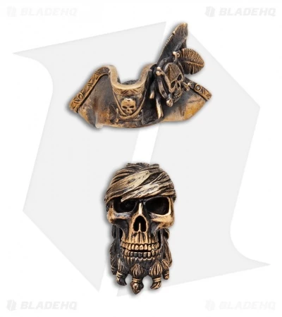 RUS Beads Shop Pirate Captain W/ Removable Hat Lanyard Bead - Bronze 4 RUS Beads Shop Pirate Captain W/ Removable Hat Lanyard Bead - Bronze - Image 2