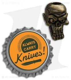 RUS Beads Shop Zombie Skull Lanyard Bead - Bronze -Knife Shop RUS Beads Shop Zombie Skull Lanyard Bead Bronze BHQ 80801 jr bottlecap