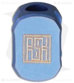 Real Steel Hexagon Titanium Blue Lanyard Bead L1101