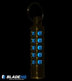 Spalinger Gear Brass Round Grooved Lantern (Satin) -Knife Shop Spalinger Gear Brass Round Grooved Lantern Satin BHQ 85716 jr blue glow