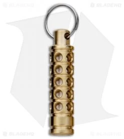 Spalinger Gear Brass Round Grooved Lantern (Satin) -Knife Shop Spalinger Gear Brass Round Grooved Lantern Satin BHQ 85716 jr red