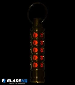 Spalinger Gear Brass Round Grooved Lantern (Satin) -Knife Shop Spalinger Gear Brass Round Grooved Lantern Satin BHQ 85716 jr red glow