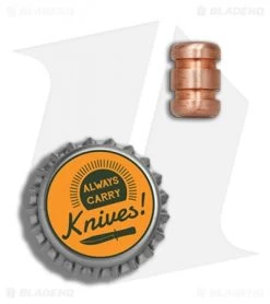 TiSurvival Titanium Lanyard Bead - Copper Grooved -Knife Shop TiSurvival Grooved Copper Lanyard Bead satin BHQ 82500 er bottlecap