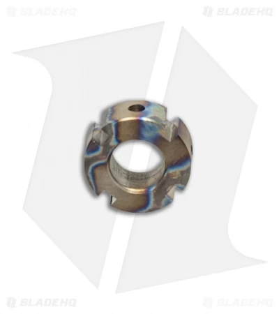 TiSurvival Modular Titanium Lanyard Bead W/ Grooves & Cavities - Blue Smoke 3 TiSurvival Modular Titanium Lanyard Bead W/ Grooves & Cavities - Blue Smoke