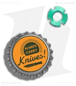 TiSurvival Modular Titanium Lanyard Bead W/ Grooves & Cavities - Green -Knife Shop TiSurvival Modular ti lanyard bead grooves cavities green BHQ 72225 er bottlecap