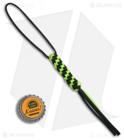 WE Knife Co. Tied Paracord Lanyard (Green/Black) A-03A 4 WE Knife Co. Tied Paracord Lanyard (Green/Black) A-03A - Image 2