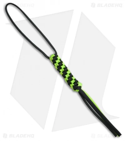 WE Knife Co. Tied Paracord Lanyard (Green/Black) A-03A 3 WE Knife Co. Tied Paracord Lanyard (Green/Black) A-03A