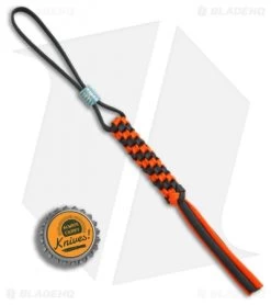 WE Knife Co. Tied Paracord Lanyard W/ Titanium Bead (Orange/Black) A-01C -Knife Shop WE Knife Co Tied Paracord lanyard ti bead orange black BHQ 74762 er bottlecap