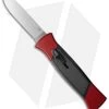 AKC 777 Blackfinger OTF Automatic Knife Red/Black (3.375" Satin Flat) -Knife Shop akc 777 red satin flat cm