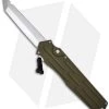 A.R.S. Kato OTF Knife OD Green Single Action Automatic Tanto (3.5" Satin Plain) -Knife Shop ars kato od