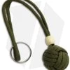 Monkeyz Paw OD Green Paracord Lanyard (Small 3/4" Ball) 1 Monkeyz Paw OD Green Paracord Lanyard (Small 3/4" Ball) -Knife Shop ball lanyard green white bead az832