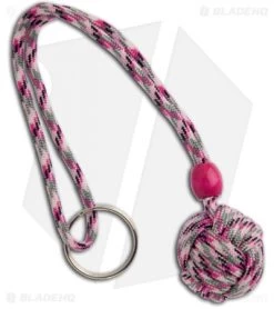 Monkeyz Paw Pink Camo Paracord Lanyard (Small 3/4" Ball)
