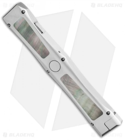 Marfione Custom Dragonslayer IV OTF Knife Black Lip Pearl (Blued Damascus) 4 Marfione Custom Dragonslayer IV OTF Knife Black Lip Pearl (Blued Damascus) - Image 2