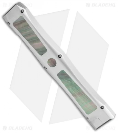 Marfione Custom Dragonslayer IV OTF Knife Black Lip Pearl (Blued Damascus) 6 Marfione Custom Dragonslayer IV OTF Knife Black Lip Pearl (Blued Damascus) - Image 4