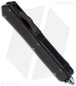 Microtech Scarab Ll D/E OTF Automatic Knife (3.5" Damascus) -Knife Shop microtech scarab blued carbon damacus blued hardware side