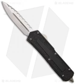 Microtech Scarab D/E OTF Automatic Knife (3.5" Stonewash Full Serr) 175-12
