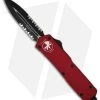 Microtech Scarab Executive Red OTF D/E Dagger Knife (Two-Tone SER) 109-2RD -Knife Shop microtech scarab executive red de black ser 109 2rd