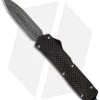 Microtech Scarab Ll D/E OTF Automatic Knife (3.5" Damascus) -Knife Shop microtech scarab stainless steel samasucs carbon fiber blue hardware