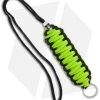 Green & Black Triple Tied 550 Paracord Neck Carry Lanyard Fob W/ Skull Bead