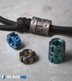 TiSurvival Modular Titanium Lanyard Bead W/ Grooves & Cavities - Green -Knife Shop tisurvival modular ti beads variety dl